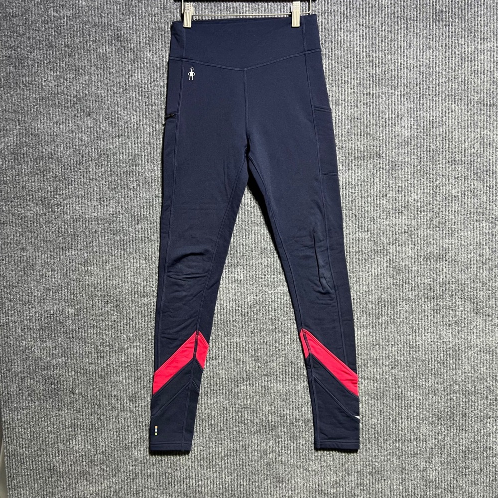 Smartwool Leggings Womens XS Navy Pink Intraknit Merino Wool Active Pockets